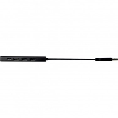 Logotrade mainostuote tuotekuva: Rise RCS-kierrätetystä alumiinista valmistettu USB 2.0 -keskitin