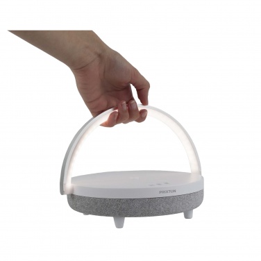 Logo trade mainostuote kuva: Prixton 10 W:n 4-in-1-Bluetooth®-kaiutin LED-valolla ja langattomalla latausalustalla