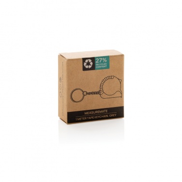 Logotrade mainoslahja tuotekuva: MeasureMate RCS kierrätetty ABS 1 m metrimitta avaimenperä