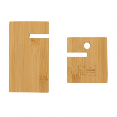 Logotrade mainoslahja tuotekuva: Bambuinen puhelinpidike kraft laatikossa