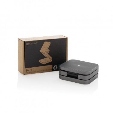 Logo trade mainoslahjat ja liikelahjat kuva: Terra 3in1 15W taitettava virtapankki RCS kierrätysalumiinia