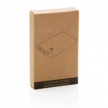 Logo trade mainostuote kuva: 5000 mAh varavirtalähde bambusta