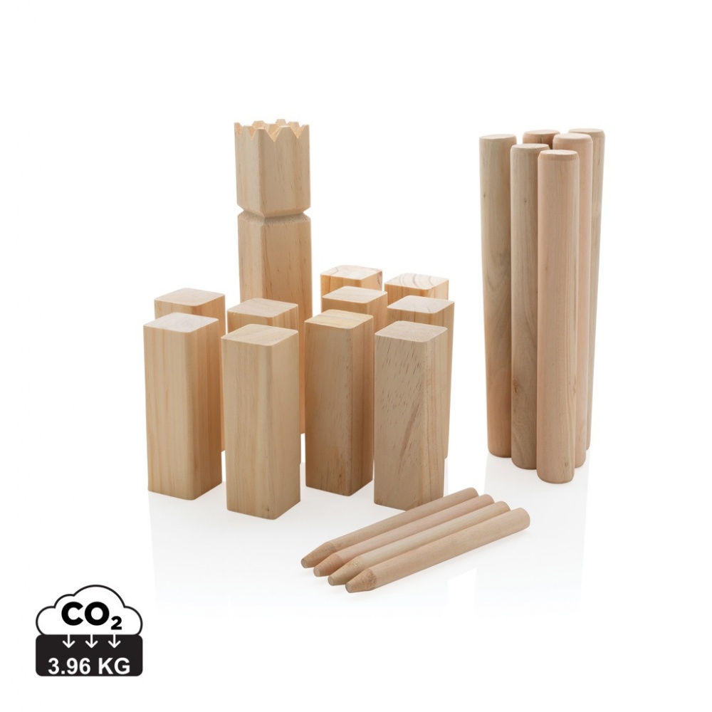 Logo trade mainoslahja kuva: Puinen kubb -setti