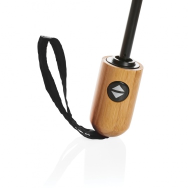 Logotrade liikelahjat mainoslahjat tuotekuva: 21" Impact AWARE™ RPET 190T auto open/close bambusateenvarjo