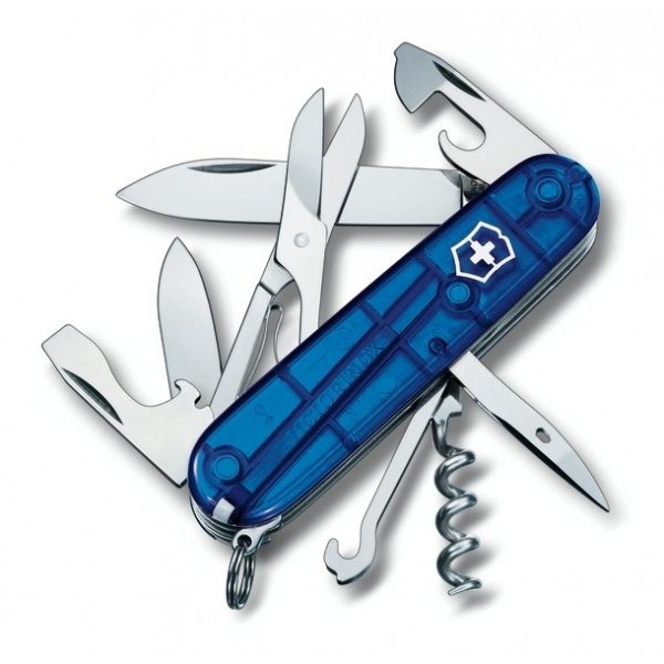 Logotrade mainostuote tuotekuva: Taskuveitsi Climber läpinäkyvä Victorinox