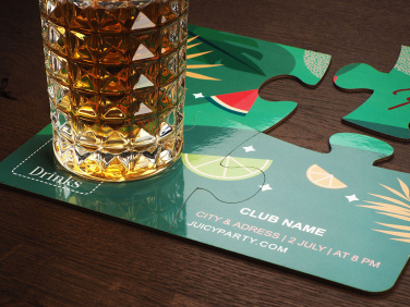 Logotrade mainostuote tuotekuva: 4 PUZZLE-lasialustan sarja 1835117