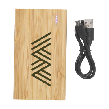 Logo trade mainoslahjat tuotekuva: Bamboo 4000 Powerbank ulkoinen laturi