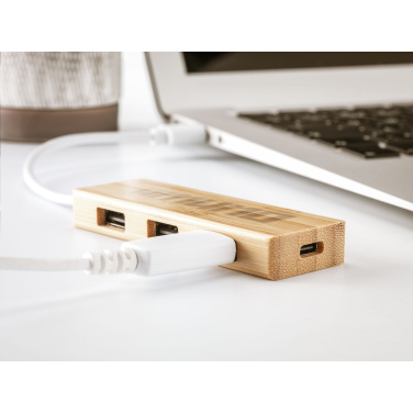 Logotrade mainoslahja tuotekuva: Bambu USB-keskitin