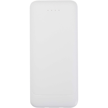 Logo trade liikelahja mainoslahja tuotekuva: Adhil 10 000 mAh:n ja 10 W:n kierrätetystä muovista valmistettu varavirtalähde, jossa on kaksi sisäänrakennettua kaapelia