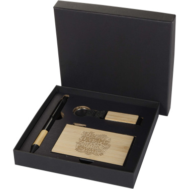 Logo trade mainostuote kuva: Minka RCS-kierrätetystä alumiinista valmistettu kuulakärkikynän, avaimenperän ja RFID-korttikotelon lahjasetti