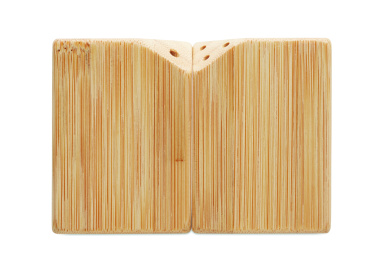 Logo trade liikelahja kuva: Bambu suola & pippurisetti