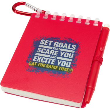 Logo trade mainoslahjat tuotekuva: Lig Mini kierrätetystä muovista valmistettu pehmeäkantinen muistikirja ja kuulakärkikynäsetti (musta muste)