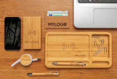 Logotrade verslo dovanos nuotrauka: Bambuko 4000 mAh belaidis 5W maitinimo blokas