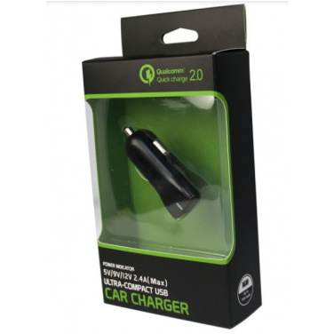 Logotrade verslo dovanos nuotrauka: Automobilinis įkroviklis („Qualcomm Quick Charge 3.0“)
