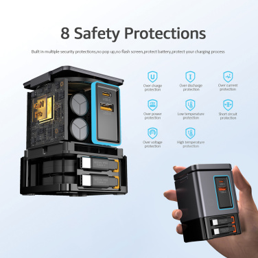 Logotrade reklaminės dovanos nuotrauka: „Urban Vitamin Sacramento“ 105 W GAN įkroviklis + ištraukiami laidai