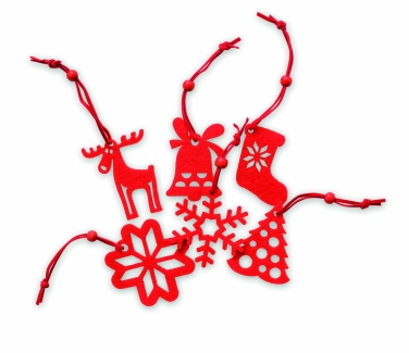 Logotrade ziemassvētku dāvanas foto: Komplektā 6 filca koku pakaramie