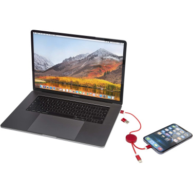 Logotrade logo dāvanas foto: Alasia 5-in-1 pārstrādāta alumīnija un plastmasas 30 cm datu sinhronizācija un 27W ātrās uzlādes kabelis