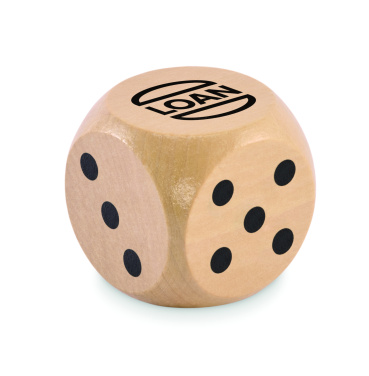 Логотрейд pекламные подарки картинка: Schima wooden dice 5cm dia
