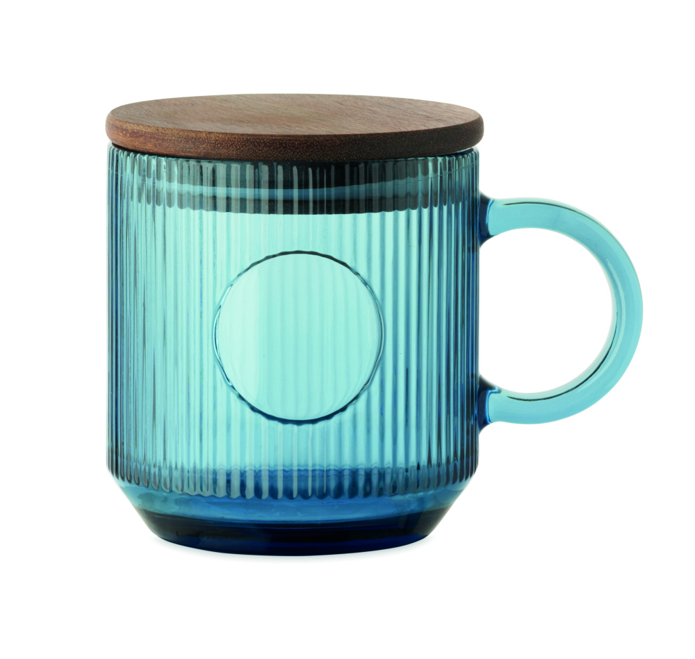 Логотрейд pекламные cувениры картинка: Ribbed glass mug 300ml