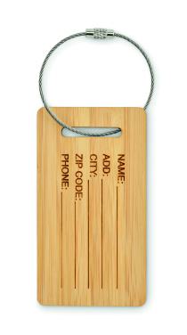 Лого трейд бизнес-подарки фото: Bamboo luggage tag