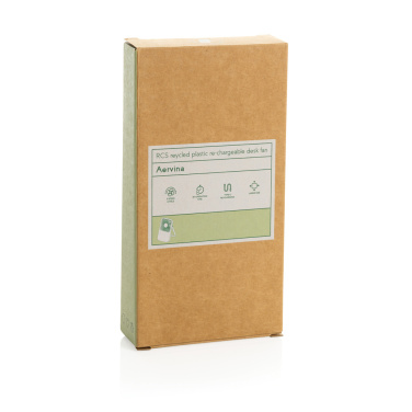 Логотрейд pекламные cувениры картинка: Настольный вентилятор Aervina RCS из переработанного пластика с возможностью подзарядки