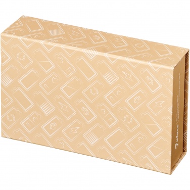 Logotrade reklamprodukter bild: Framtida bambu/tyg 6 000 mAh trådlös powerbank