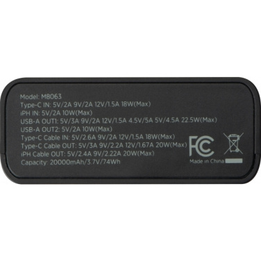 Logotrade reklamprodukter bild: Powerbank 20 000 mAh MARABELLA MoLu