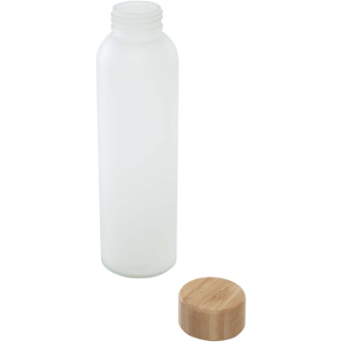 Logotrade profilprodukter bild: Lume 500 ml matt glasflaska av silikatglas med bambulock