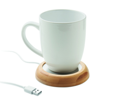 Logotrade kampanjprodukter bild: Muggvärmare i bambu med USB