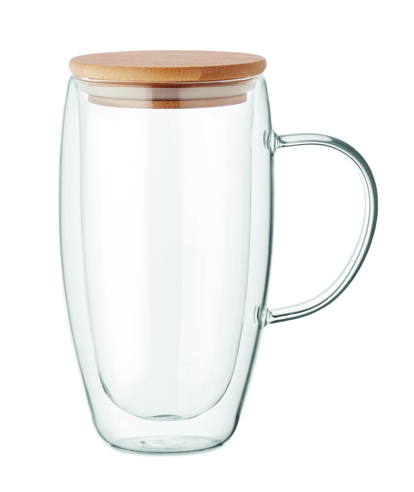 Logotrade profilprodukter bild: Dubbelväggig glasmugg 450 ml