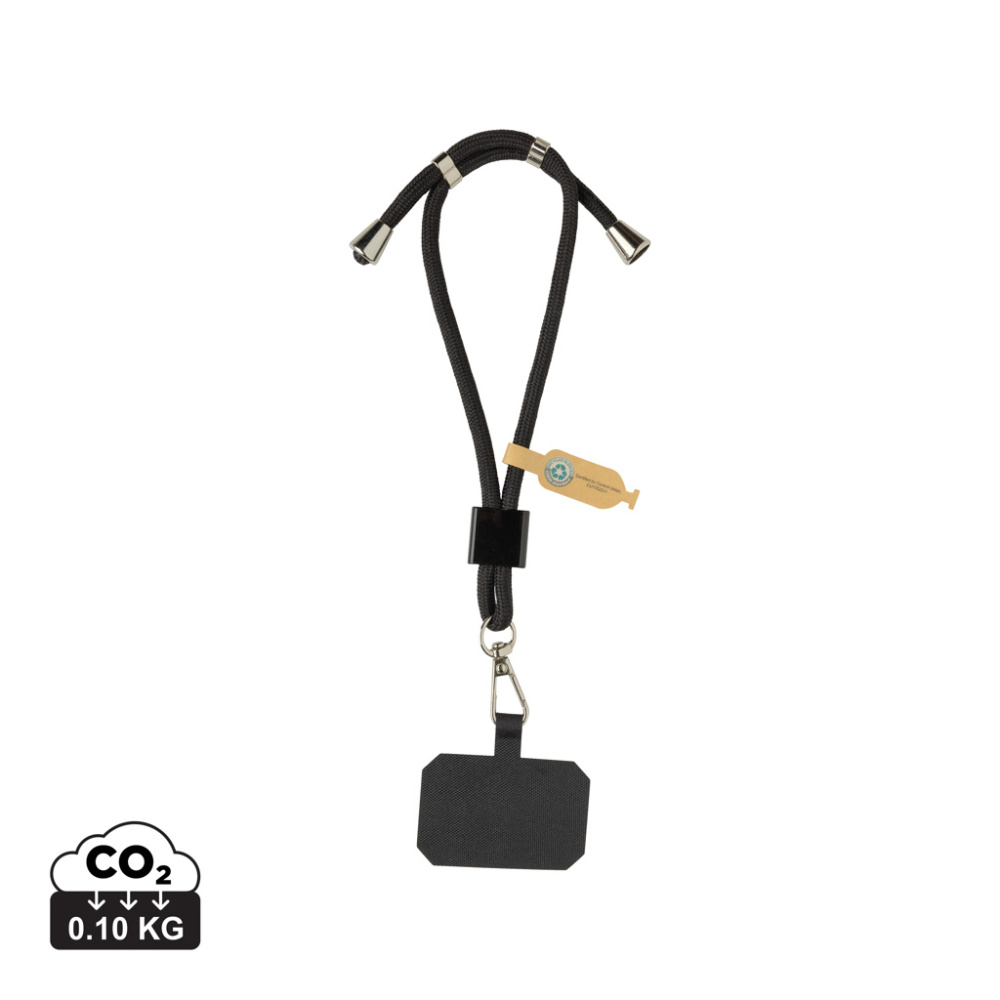 Logotrade profilprodukter bild: CarryLoop RCS  PET-justerbar telefonrem för mobiltelefon