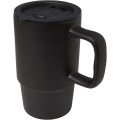 Carter 450 ml keramisk mugg med plastlock, Helsvart