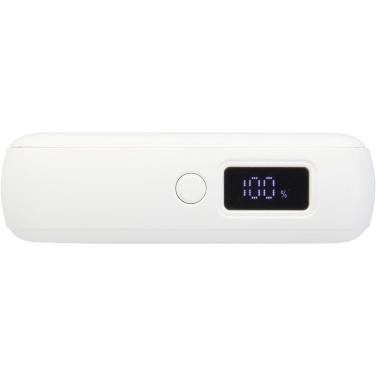 Logotrade presentreklam bild: Acrux 10 000 mAh 35 W powerbank för surfplattor med inbyggd Type-C-kabel – tillverkad av återvunnen plast